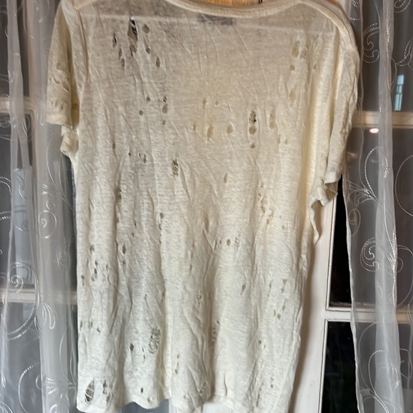 IRO CLAY HOLEY TEE with distressed shredded holes Made of linen Women (36) Sm(4) - Picture 9 of 9